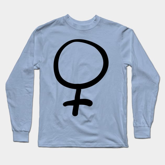 Feminist Hand-Drawn Female Symbol Long Sleeve T-Shirt by FeministShirts